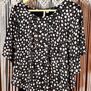 Polka Dot Women's‎ Top - Black and White